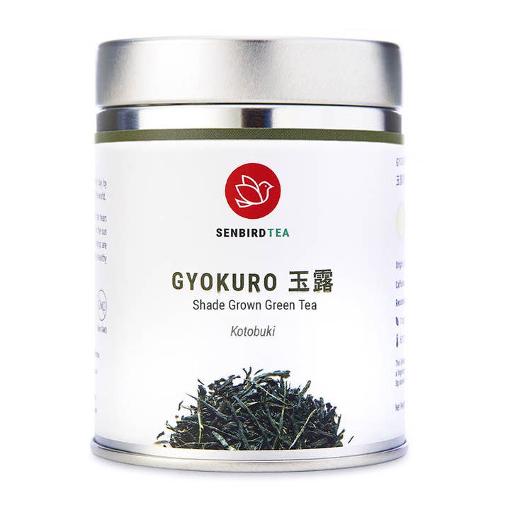 Gyokuro Kotobuki - Japansk Skyggevokset Grøn Te | 50g Dåse for engroshandel hos Senbird Tea
