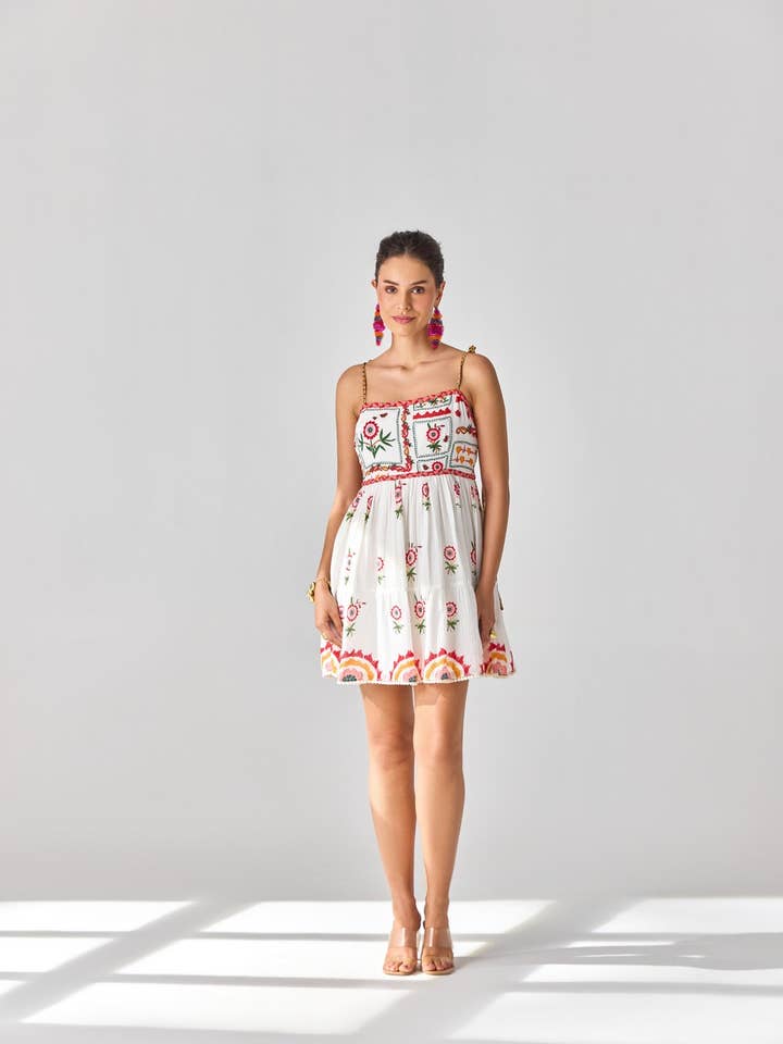 Tashi Embroidered Mini Dress for wholesale by VERB BY PALLAVI SINGHEE