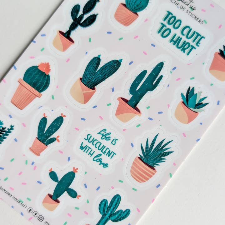 Avril & Novembre - Wholesale Sticker - Sticker Sheet - Cactus Theme5