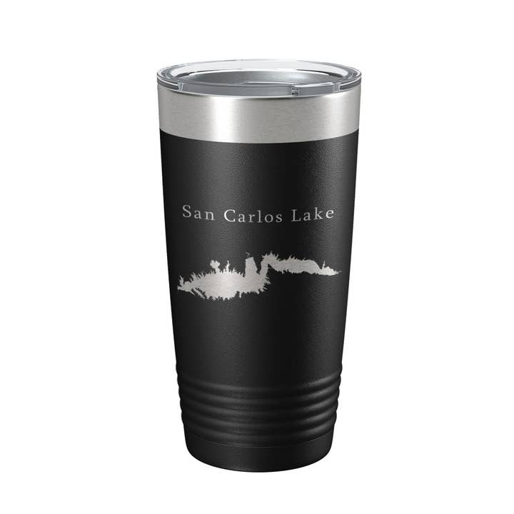San Carlos Lake Map Tumbler Travel Mug Insulated Laser Engraved Coffee Cup Arizona 20 oz for wholesale by CarveBright