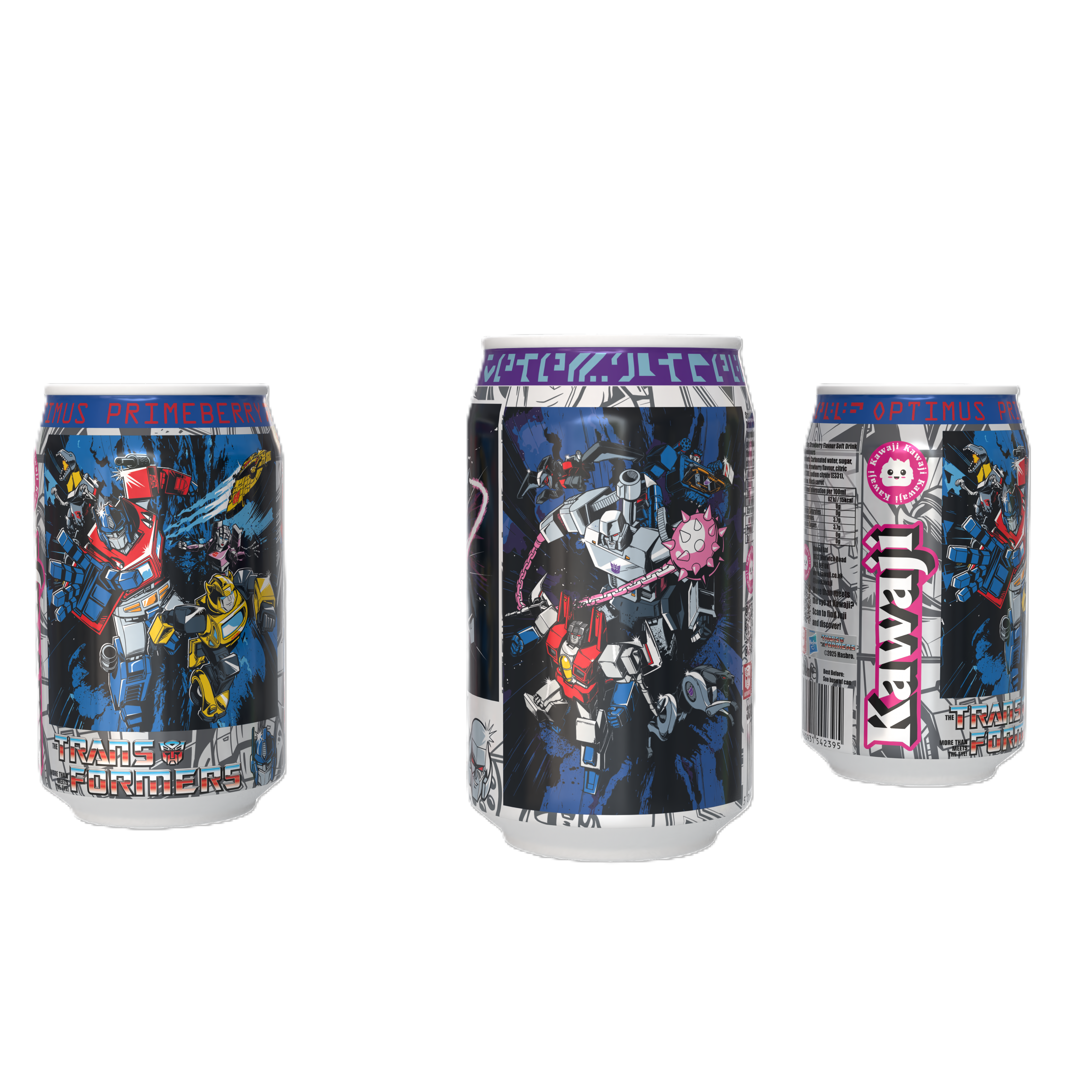 Kawaji – wholesale Soda/kolsyrad dryck – Kawaji Transformers Optimus Prime vs Megatron 3-burkarsset2