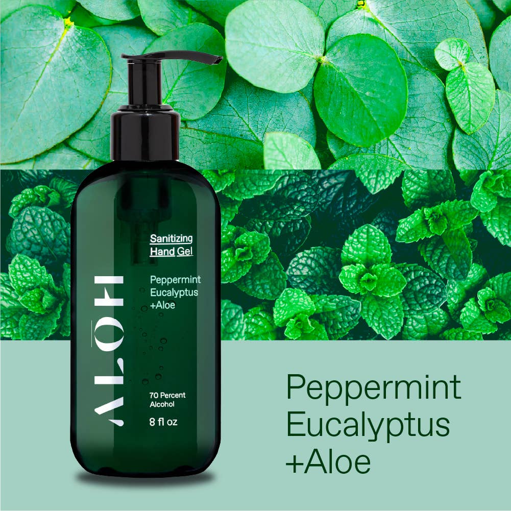 ALŌH - Wholesale Hand Sanitizer - Sanitizing Hand Gel Peppermint Eucalyptus + Aloe2