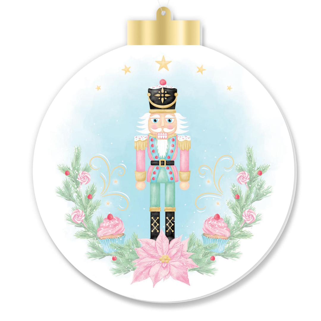 General Wholesale Inc - Wholesale Ornament Set - 5.5"H DBL-SIDED NUTCRACKER OR BALLERINA ORNAMENT-PINK/RD/BLUE/GRN/GLD/WHT-XJ00791