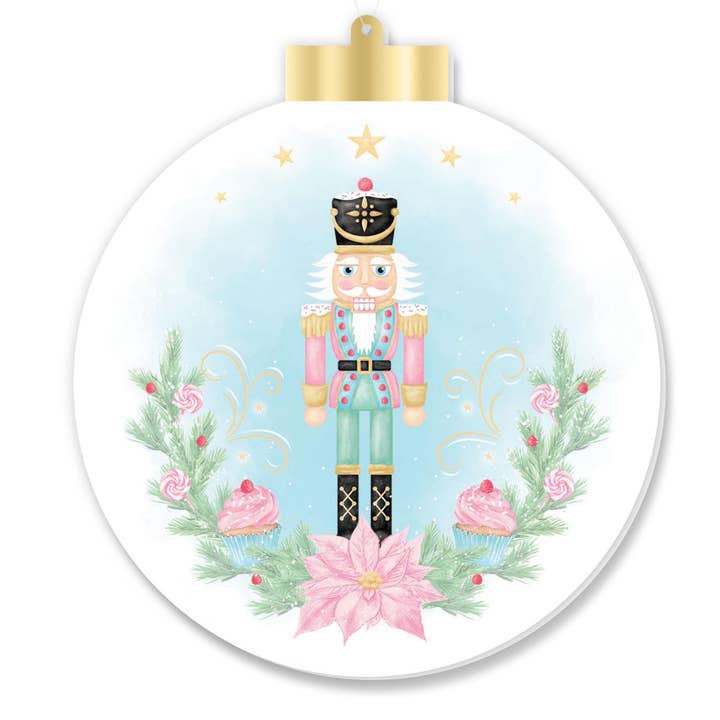 General Wholesale Inc - Wholesale Ornament Set - 5.5"H DBL-SIDED NUTCRACKER OR BALLERINA ORNAMENT-PINK/RD/BLUE/GRN/GLD/WHT-XJ00791