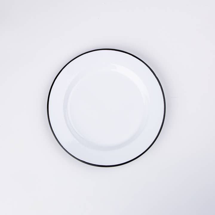 Emalco Enamelware - Wholesale Dinner plate - 9.4" White Enamel Dinner Plate Vintage3