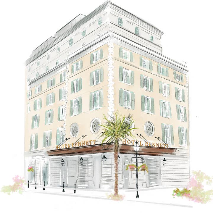 HOTEL BENNETT - Impression d'art pour la vente par Rebecca Illustrated