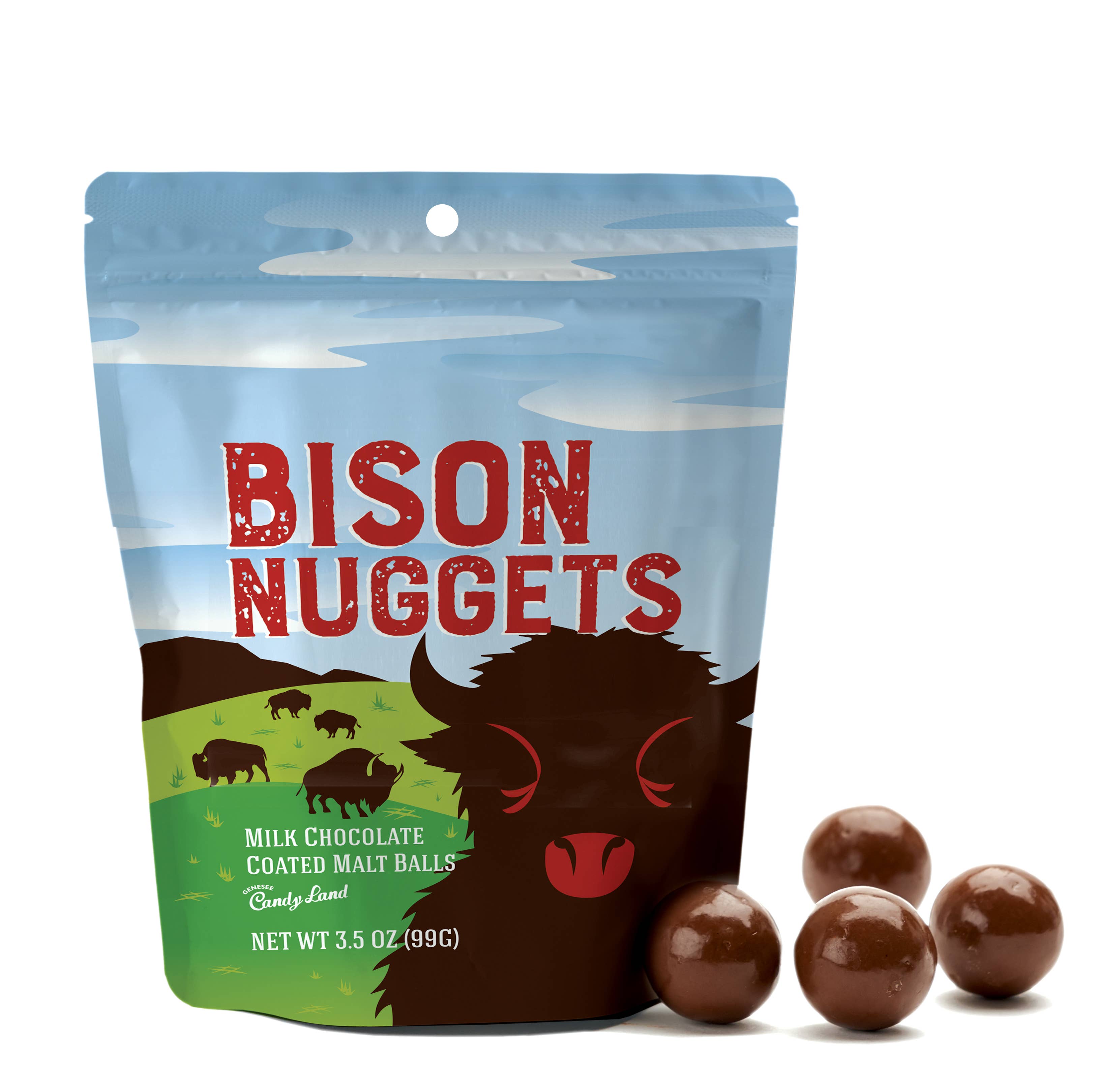 Genesee Candy Land - Vente Friandises enrobées de chocolat - Bison Nuggets (boules de malt enrobées de chocolat)1