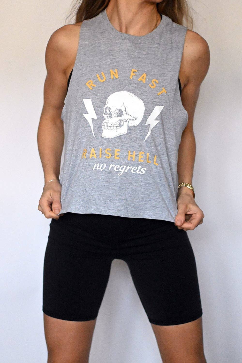 Sarah Marie Running Co - Wholesale Tank Top - Women's - Run Fast. Raise Hell. Racerback Crop Top2