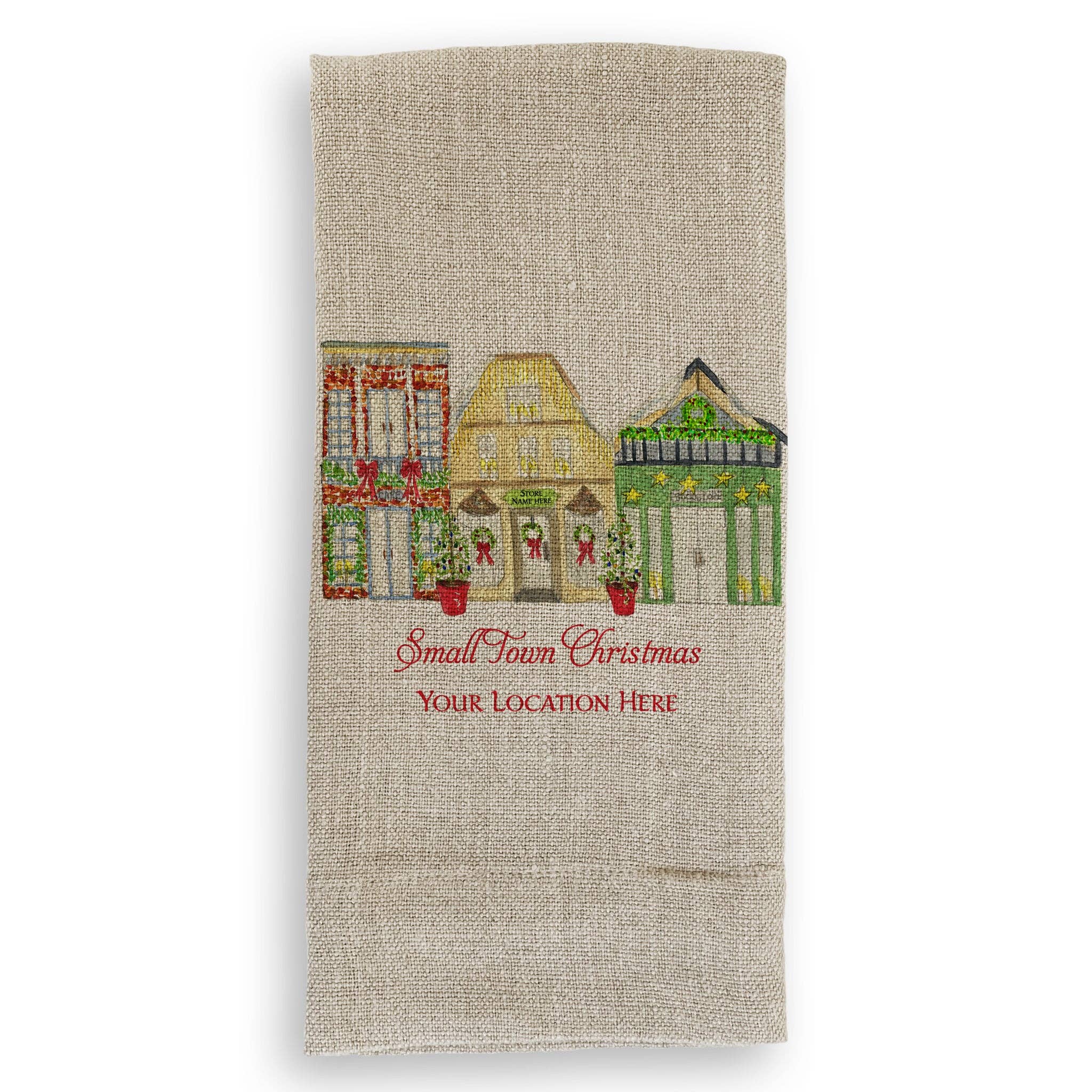 French Graffiti - Vente Torchons - Noël dans une petite ville avec emplacement1