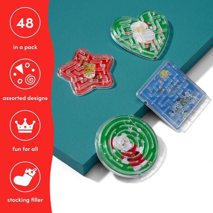 The Twiddlers - Wholesale Puzzle - Kids - 48 Christmas Maze Puzzles