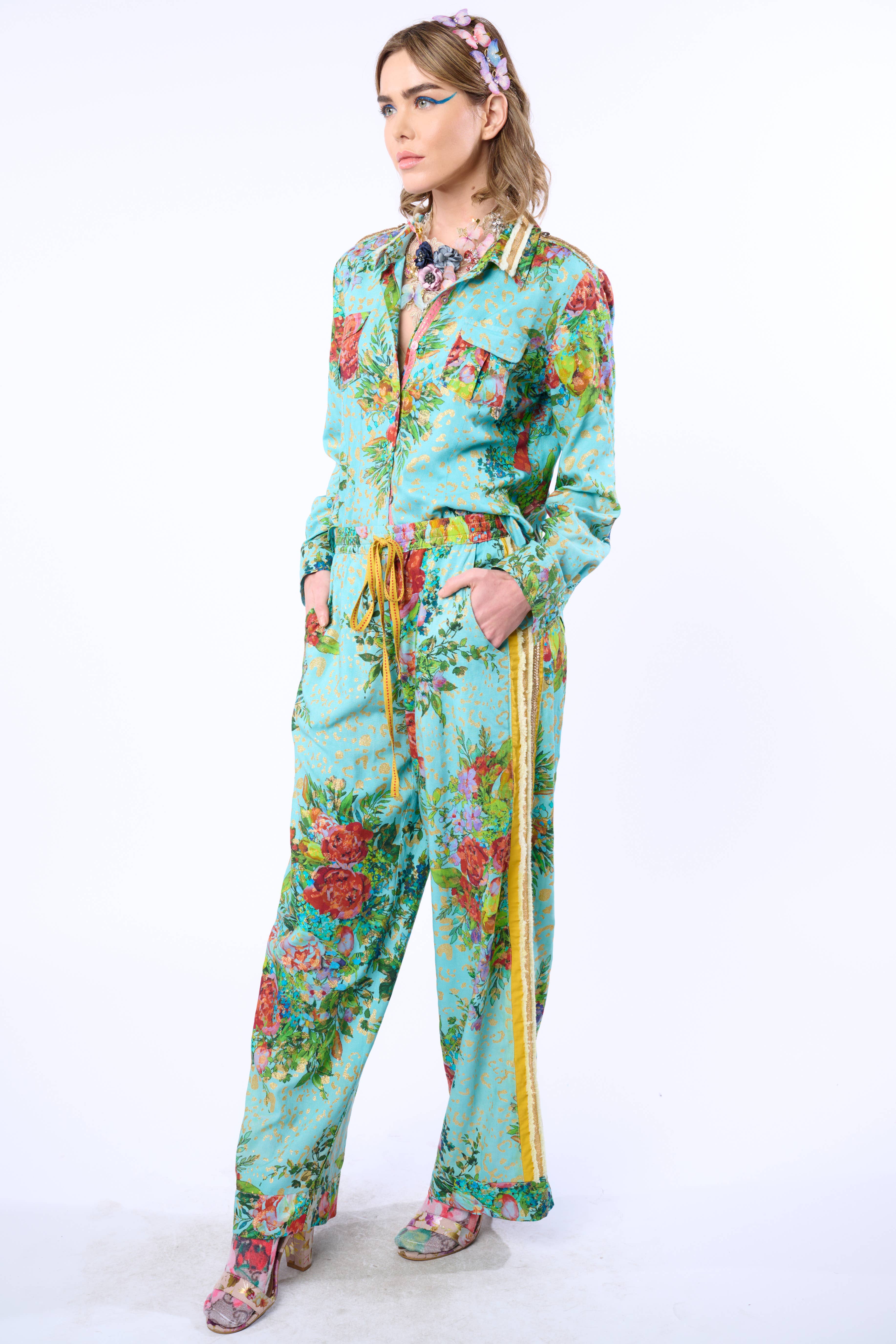 Imprimé Aqua Pantalon Cordelia en vente sur Faire4