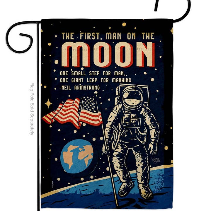 Two Group Flag Co - Venta al por mayor Bandera y manga de viento - Bandera de decoración espacial Cosmos de primeros hombres en la luna