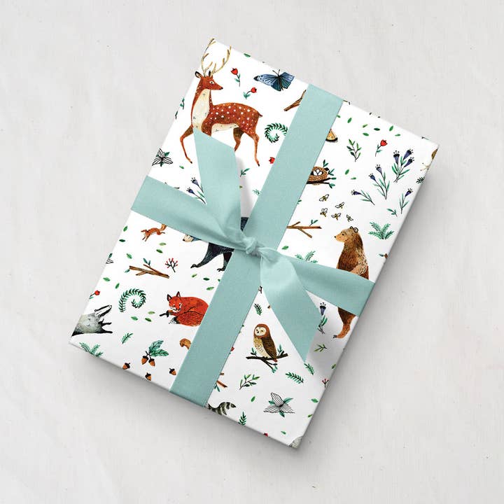 Wildship Studio - Wholesale Wrapping Paper Roll - Woodland Animals Gift Wrap3