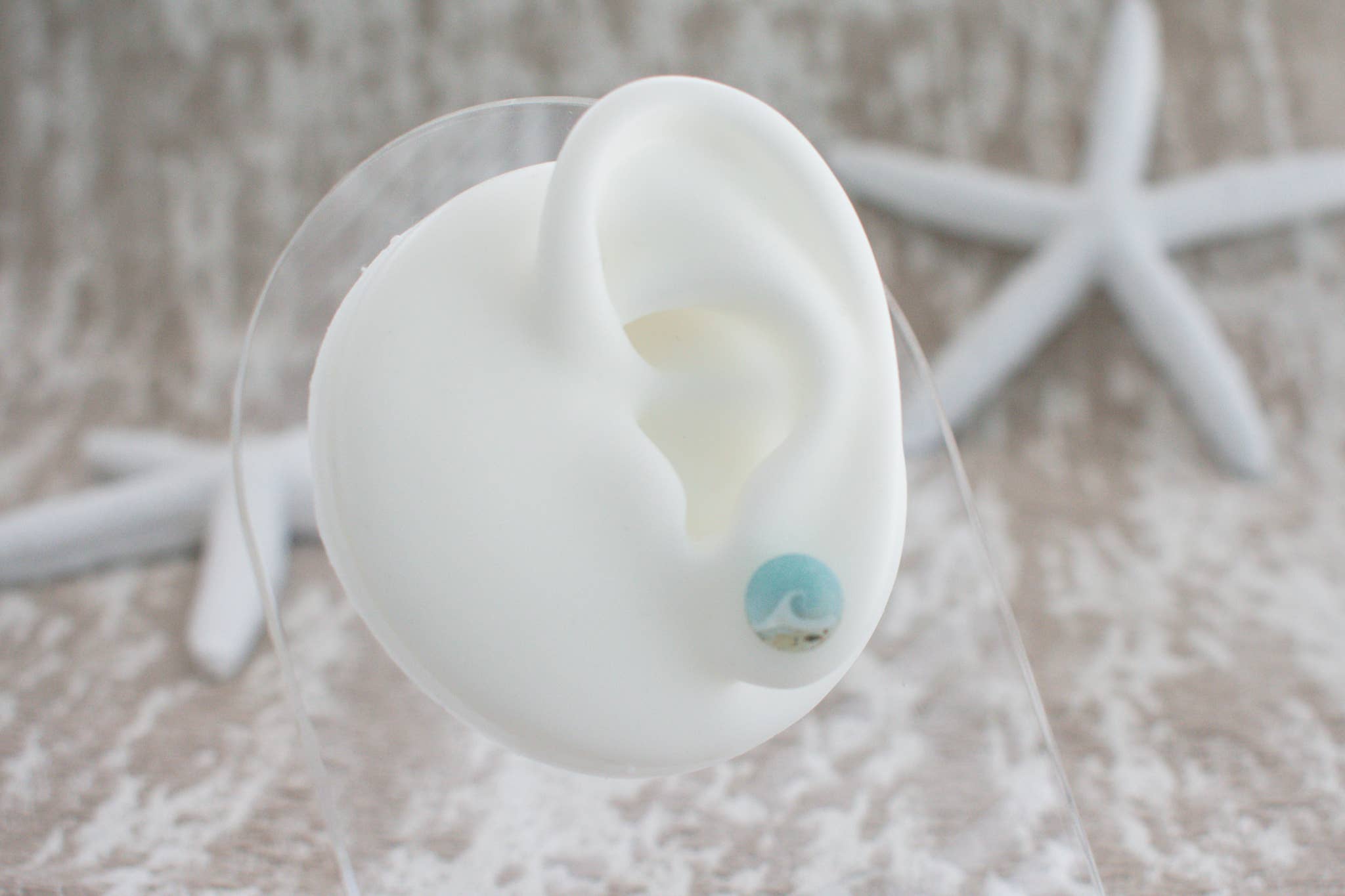 Sandy Beaches Shop - Wholesale Knopjes/oorstekers - Op maat gemaakte mini-wave-oorknopjes van zand | Beach Sand 4