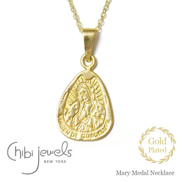 Mary-Medaillon-Halskette (vergoldet) für den Großhandel von Chibi Jewels