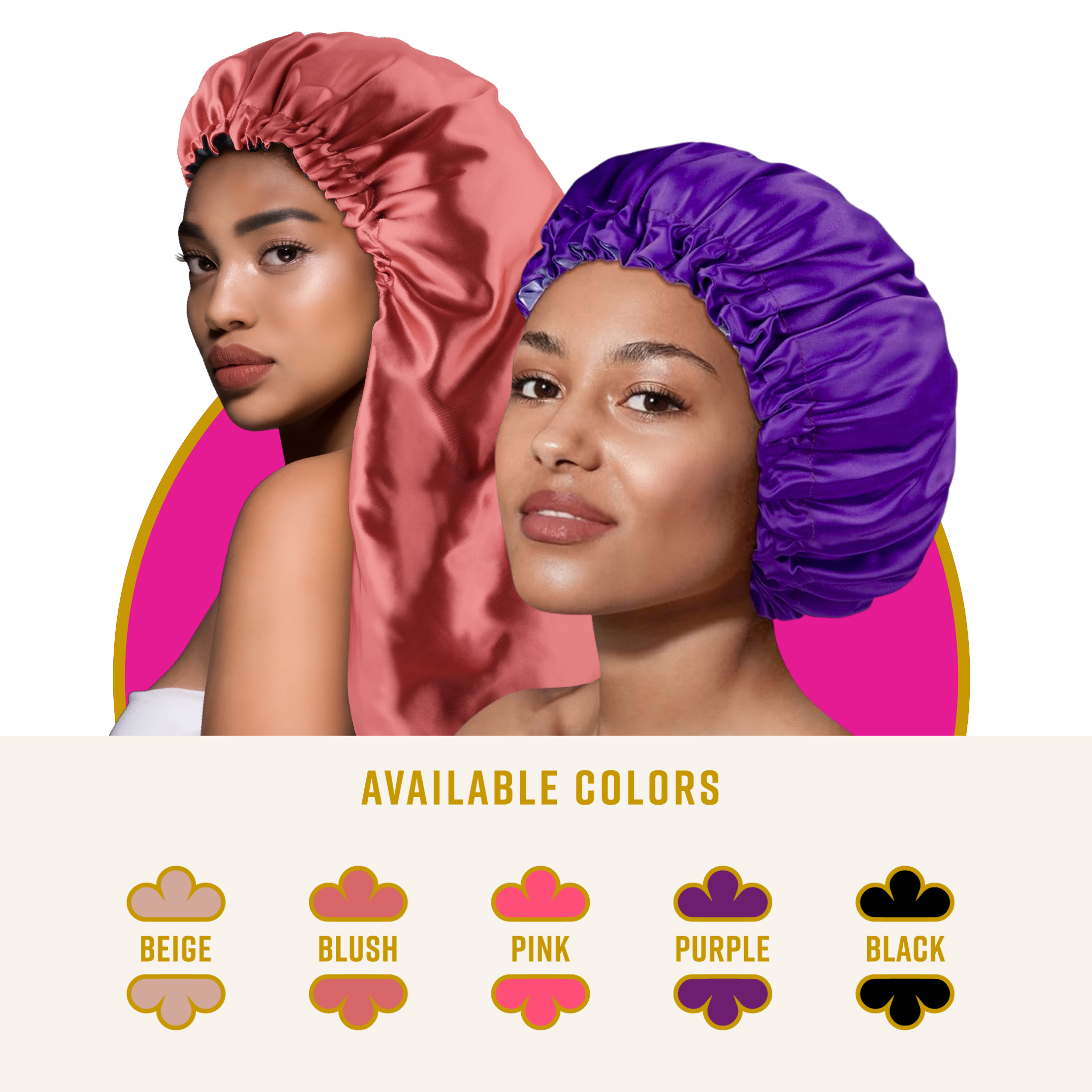 Annie International, Inc. - Vente Bonnet de nuit – femme - Bonnet en satin soyeux à double face réglable Ms. Remi X-Large3