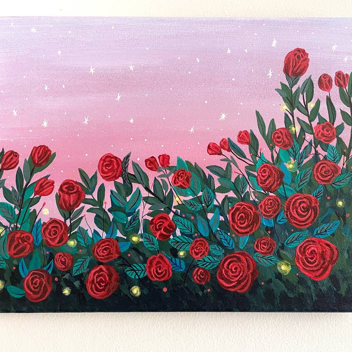 Red Flowers Canvas - Original Painting for sale for wholesale by Stelland