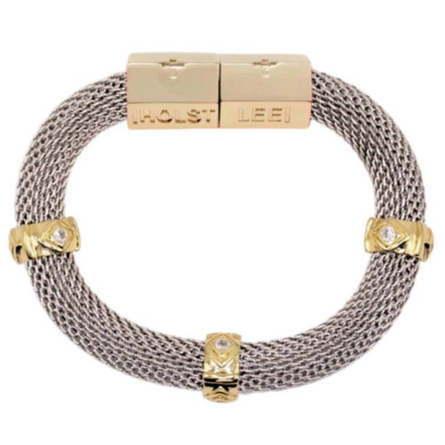 Klassiskt nätarmband med klar ond öga. för wholesale av Holst and Lee