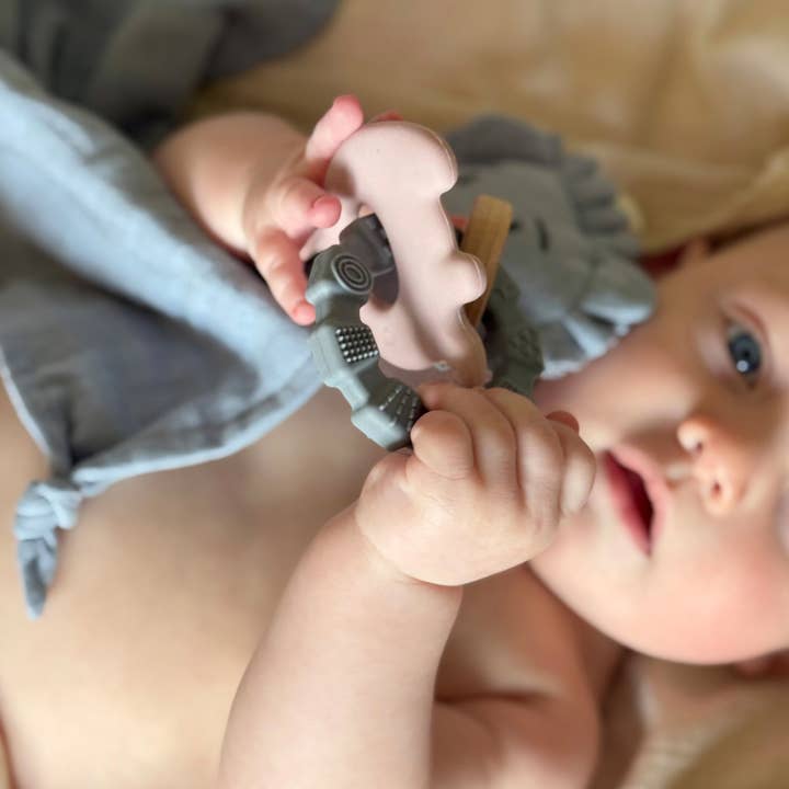 Summerville organic - Wholesale Teether (Not Clip-On) - Baby - Baby Silicone Teether Toy Elephant Pale Mauve2