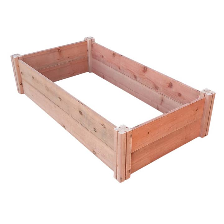 GrowGardens 2' x 4' Redwood Raised Garden Bed for wholesale by GrowGardens