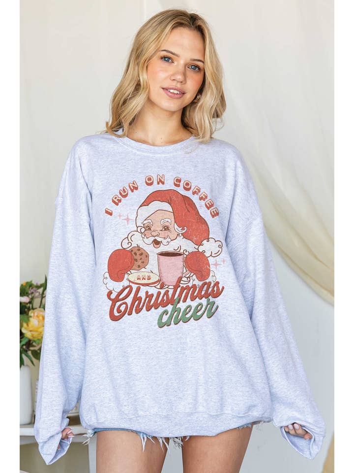 COFFEE AND CHRISTMAS CHEER Oversized Graphic Sweatshirt and other Purchase Wholesale christmas cheer. Free Returns & Net 60 Terms on Faire trending on Faire.