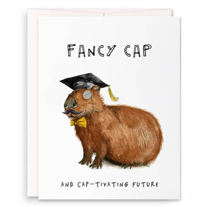 Fancy Capybara Grad - Funny Graduation Card for wholesale by Liyana Studio