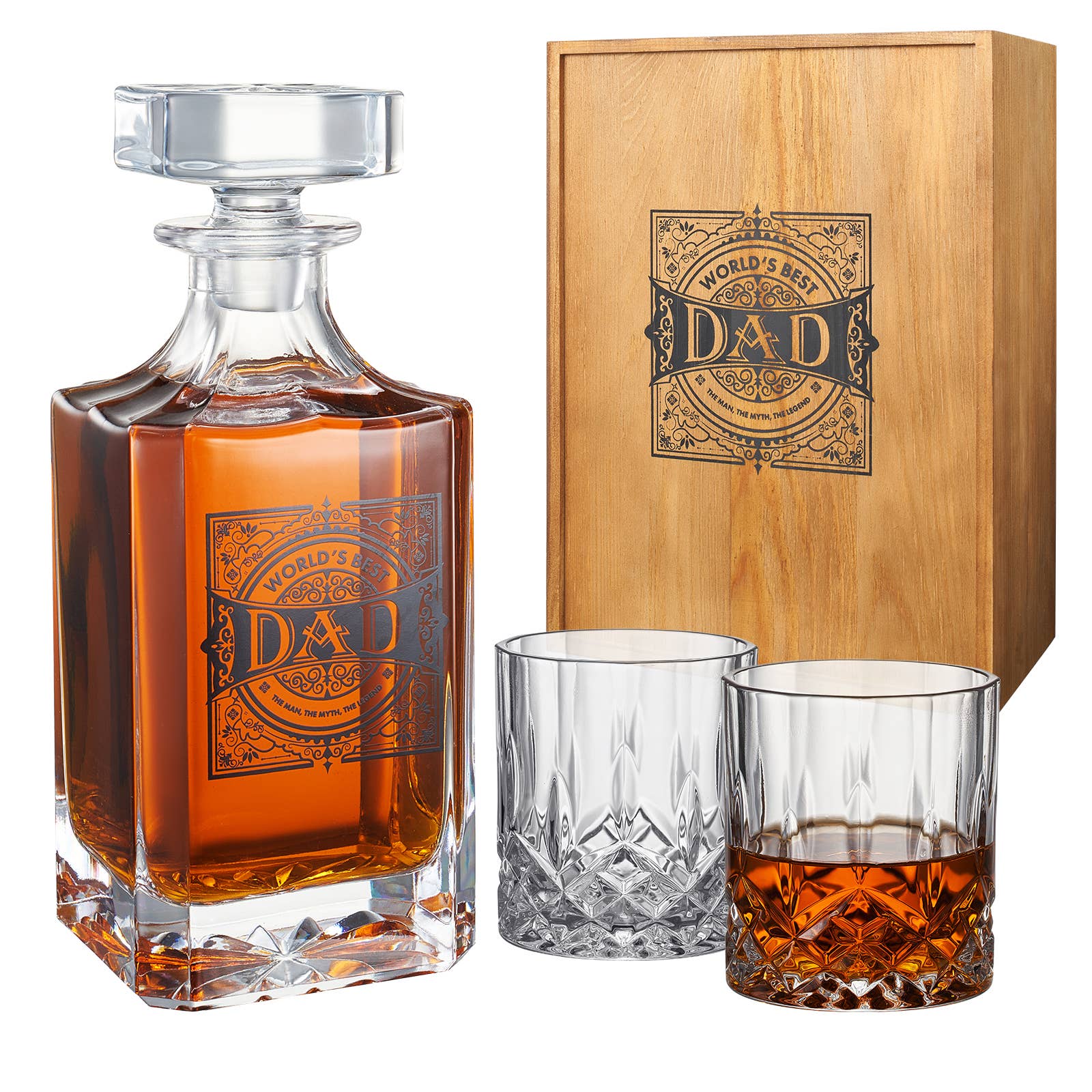 The Wine Savant /  Khen Glassware - Wholesale Decanter - Gift for Dad Whiskey Decanter Gift Set | 730mL6