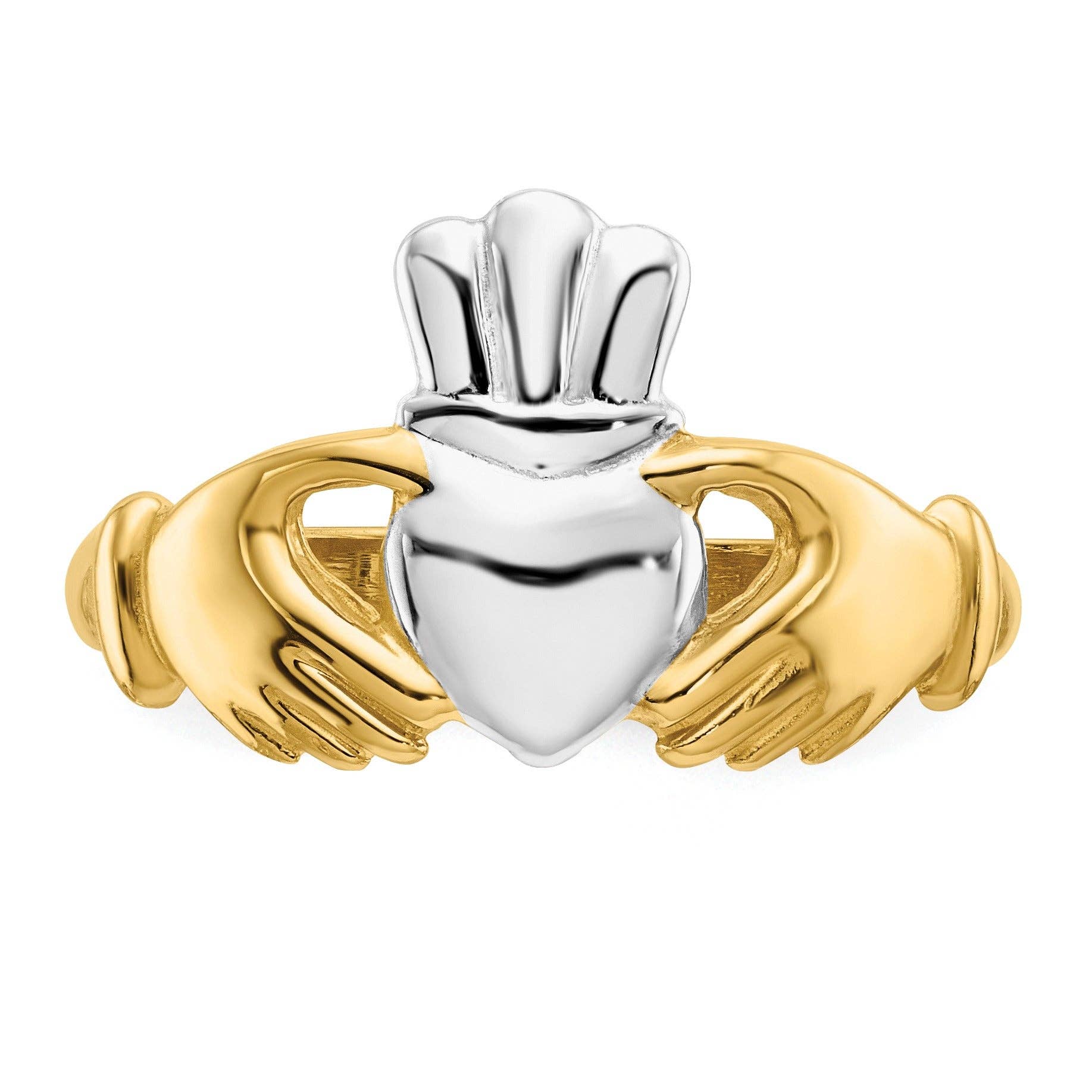 FCJ Jewelry LLC - Venta al por mayor Anillo de banda/apilable - Anillo Claddagh de Corazón de Oro de 14k3