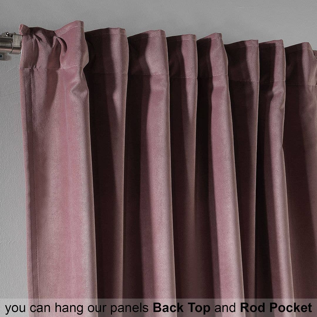 Bes Home Design – Engroshandel Gardin – 100 tommer brede og ekstra lange matterede fløjlsgardiner i specialmål68