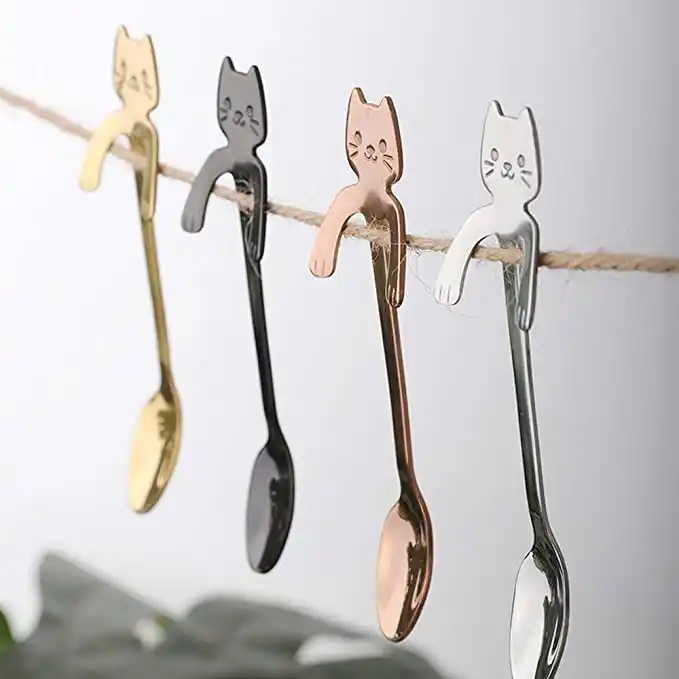 Sostraw & SmartThings - Wholesale Table Spoon (Cutlery) - Cat Spoon - For Tea, Coffee or Dessert - 4 colors2
