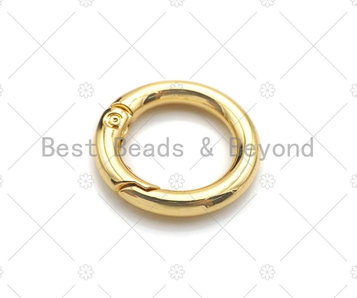 BestBeads&Beyond - Wholesale Clasp - 15mm/20mm/27mm Spring Gate, Gold/Silver/Black Round Classp2