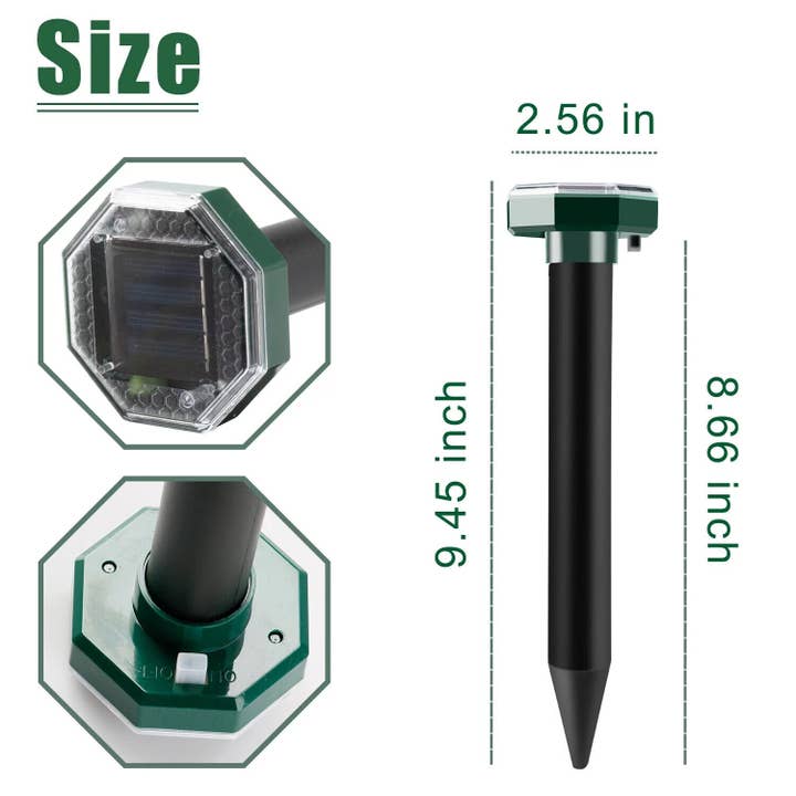 Solar Mole Repellent Ultrasonic Gopher Repellent for wholesale by Crover