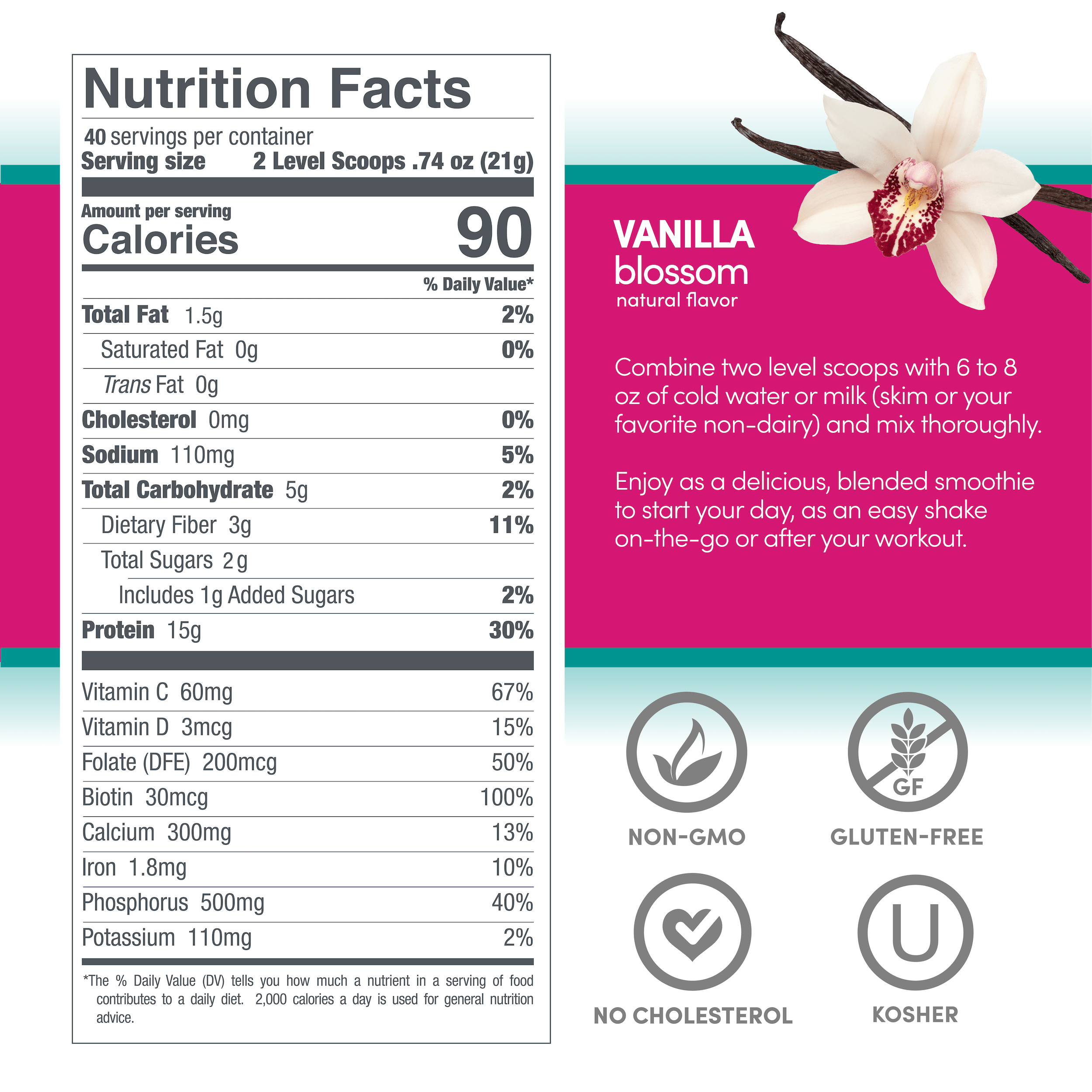 Designer Wellness - Wholesale Protein/Superfood Powder - Aria:  Women's Wellness Protein Powder 1.85 lb4