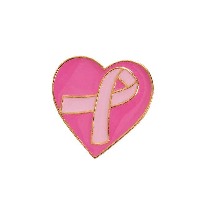 SILVER MOON BAY - Wholesale Lapel pin/button - Breast Cancer Awareness - Pink Ribbon Heart Lapel Pin2