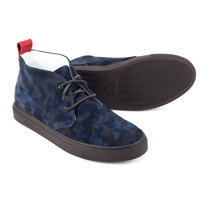 Men's Vintage Navy Camo Chukka for wholesale by Del Toro Shoes