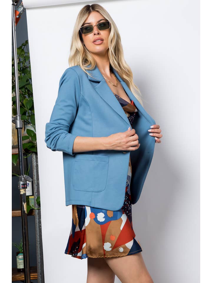 26 International - Wholesale Blazer - Women's - Ponte One Button Front /w Patch Pocket Blazer25