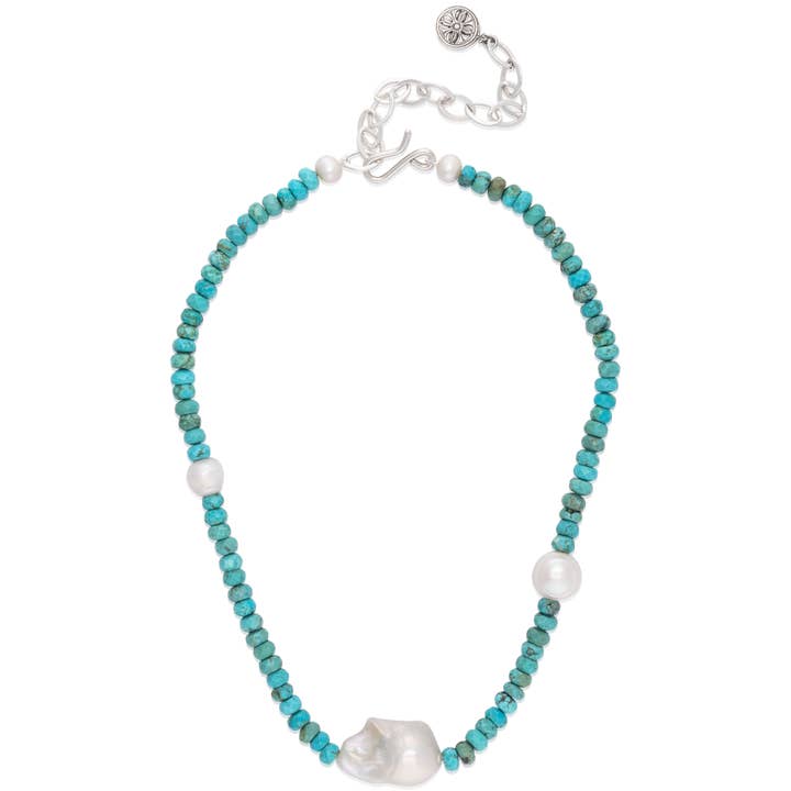 Mignon Faget - Wholesale Beaded/Pearl Necklace - Renaissance Turquoise and Baroque Pearl Necklace4