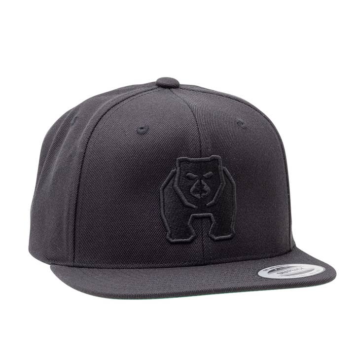 LitezAll - Wholesale Flat Brim Cap - Men's - Kodiak® Black Snapback Hat6