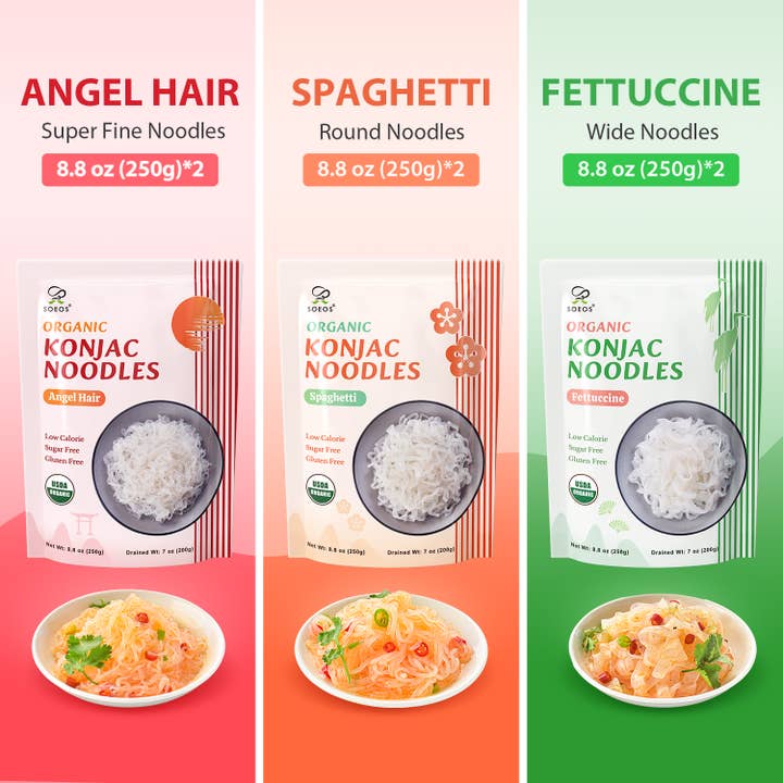 soeos - Wholesale Pasta - Soeos Organic Konjac Noodles, 52. 8 oz (8.8 oz*6), 6 Pack5