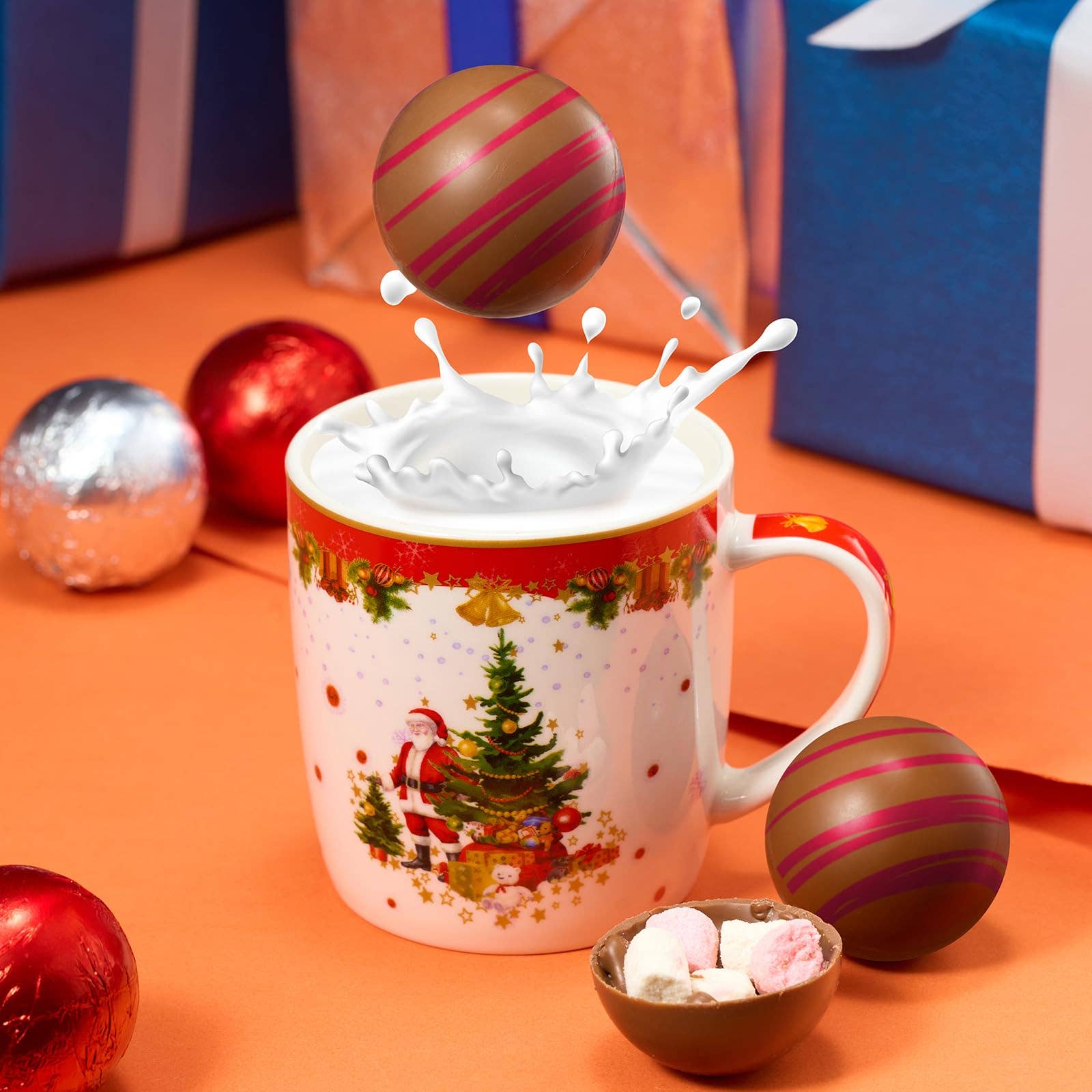 The Wine Savant /  Khen Glassware – Caixa de chocolate por atacado – Conjunto de 6 Bolas de Chocolate Quente - Sabor Chocolate Negro3