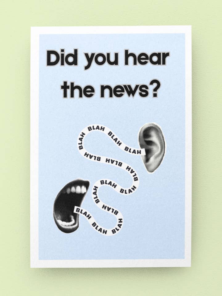 Did you Hear? Blank Note Card - 5 x 7 with Envelope for wholesale by Golly Gee Press