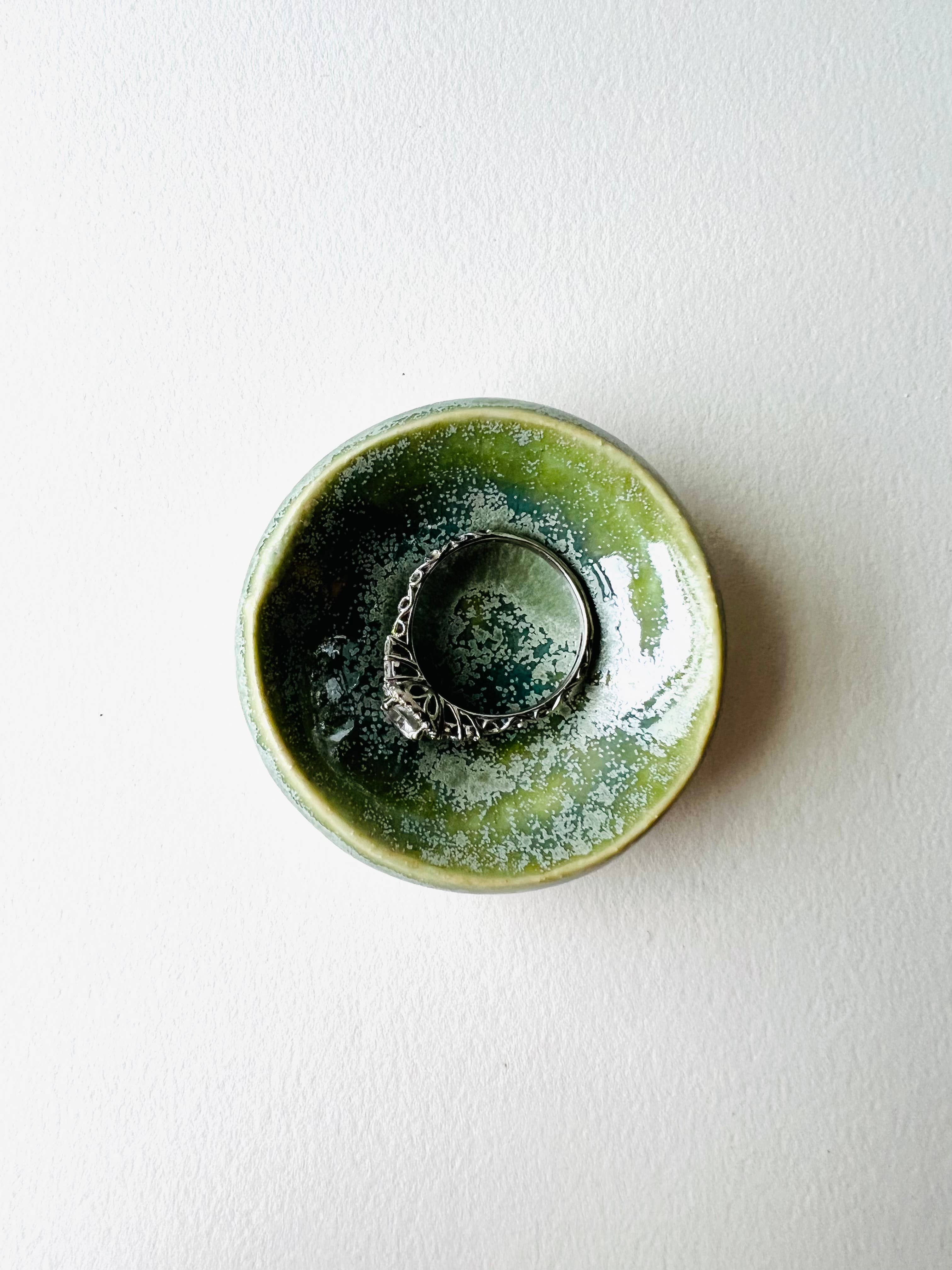 MoonMoon Ceramics – wholesale Jewellery dish – Green Tea Tiny Ring Dish7