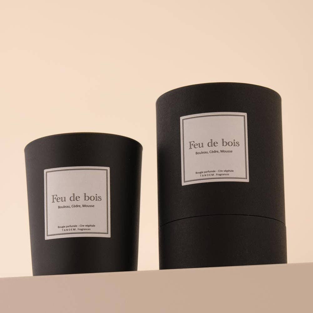 T A N D E M . Fragrances - Wholesale Jar/Filled Candle - Wood fire scented candle black glass2