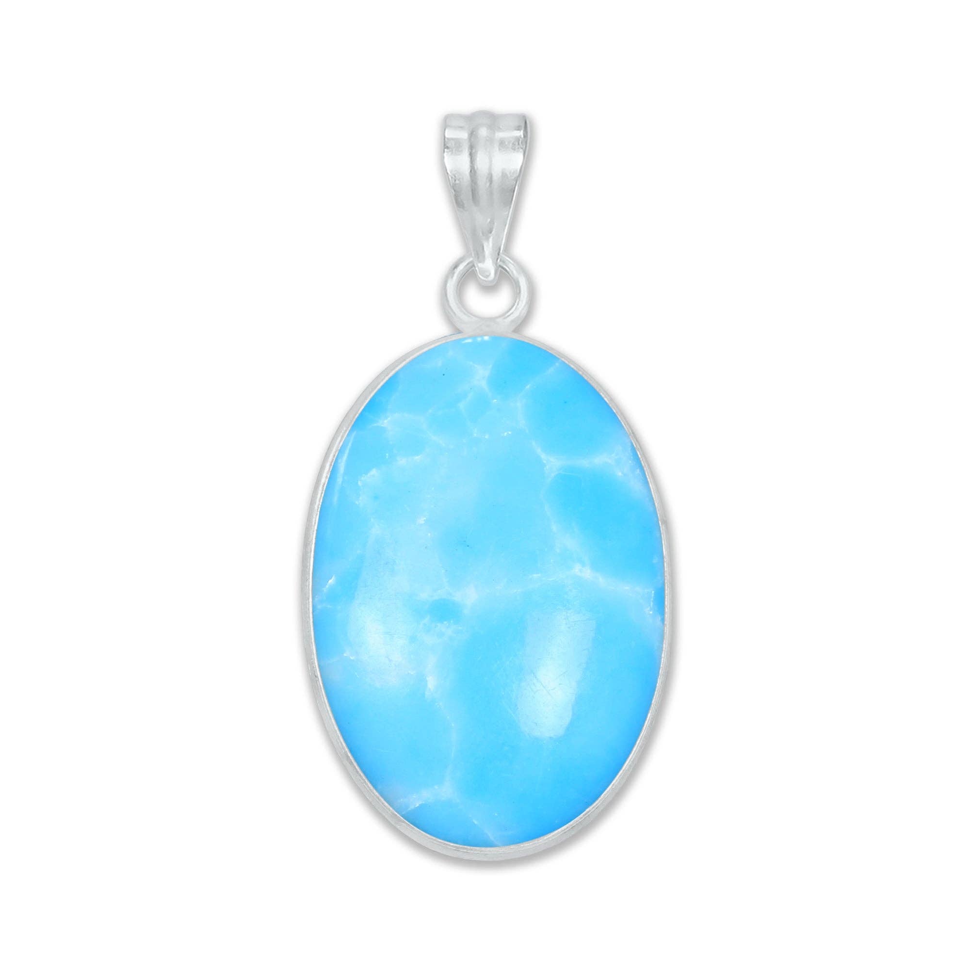 Handmade Jewels - Wholesale Individual Charm/Pendant - Larimar (Created) Minimalist Pendants -  Handmade, Silver-Plated Brass, Wholesale Fashion Jewelry4