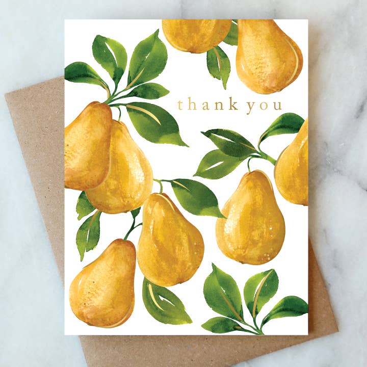 Abigail Jayne Design - Wholesale Thank You Card - Pears Thank You Greeting Card