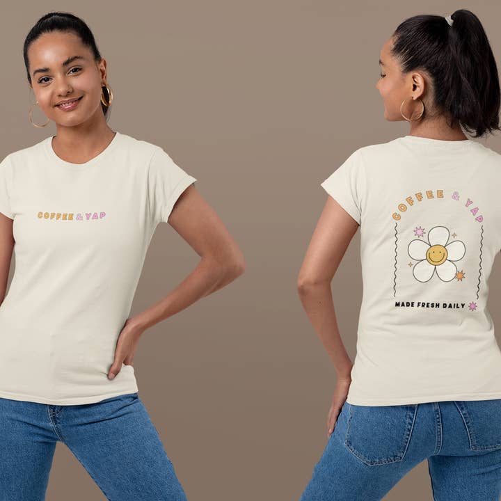 Camiseta estampada Coffee & Yap para venta al por mayor de amarieacreates