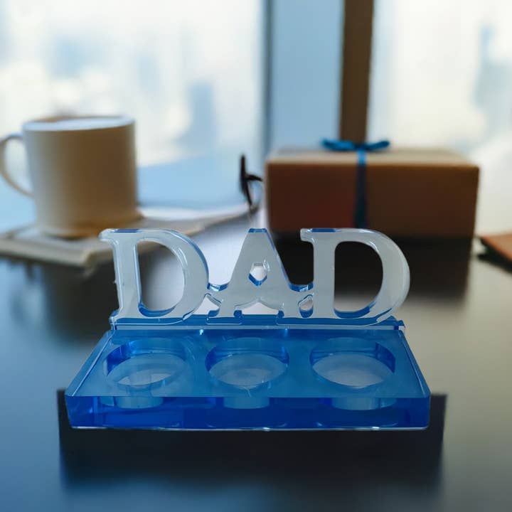 Blue Resin Dad Father's Candleholder Gift Memorial Plaque for wholesale by Face It Home Decor