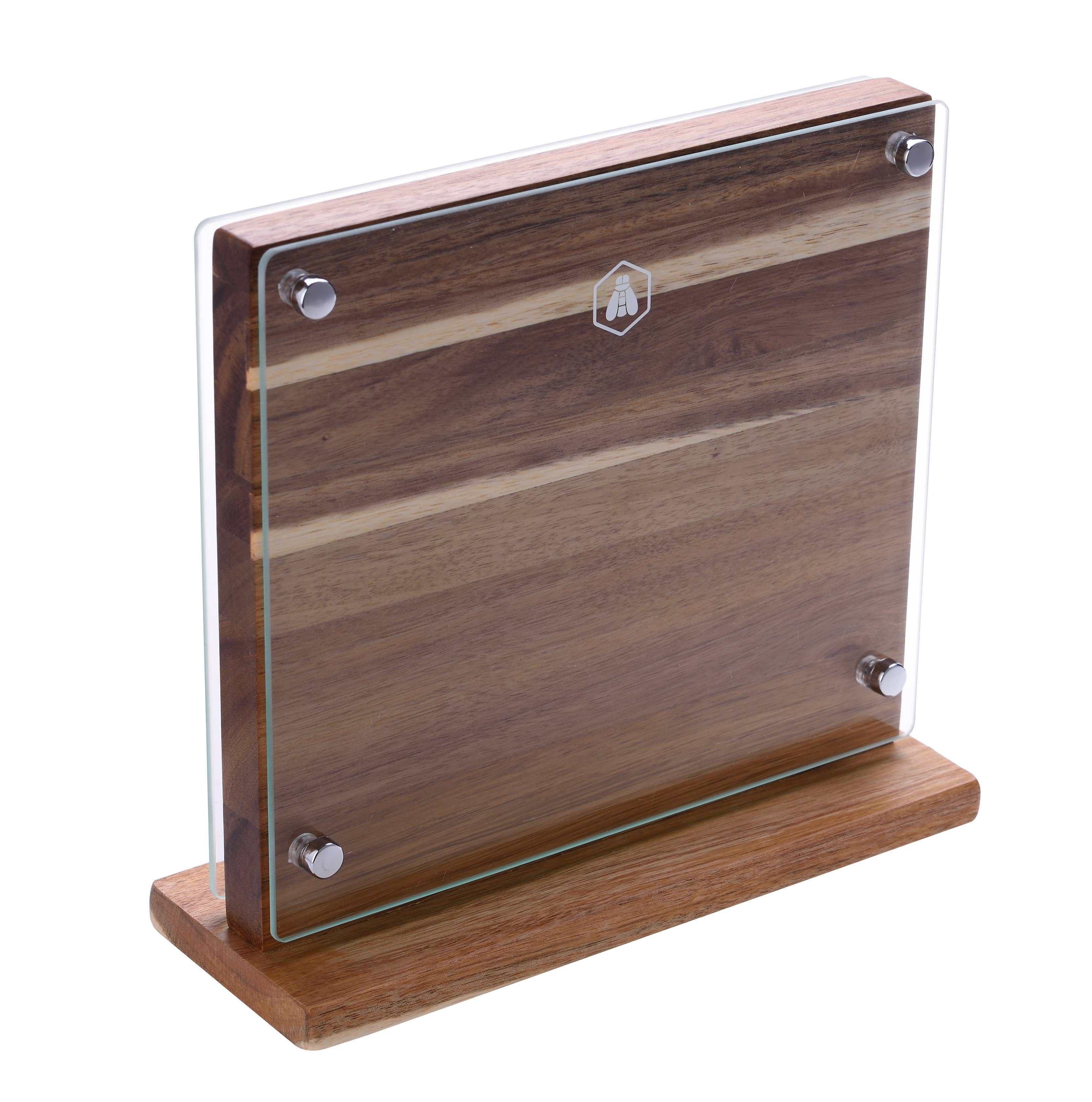 Laguiole – Großhandel Messeraufbewahrung – Messerblock aus Akazienholz mit magnetischer Halterung und Gehärtetem Glas6