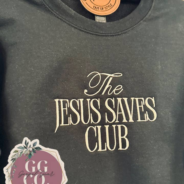 Gospel Gear Co - Wholesale T-Shirt - Unisex - The Jesus Saves Club Embroidered Shirt1