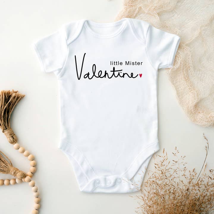Little Mister Valentine Bodysuit for wholesale by Kayla Lynn Creates, LLC